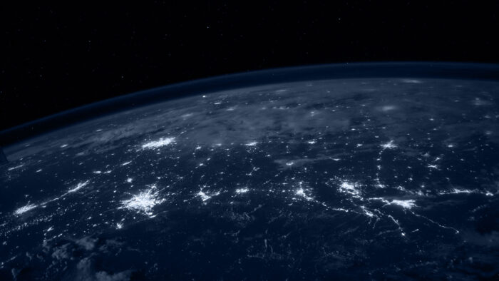 Earth at night from space.